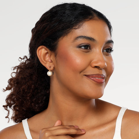 Sara Silver Pearl Earrings