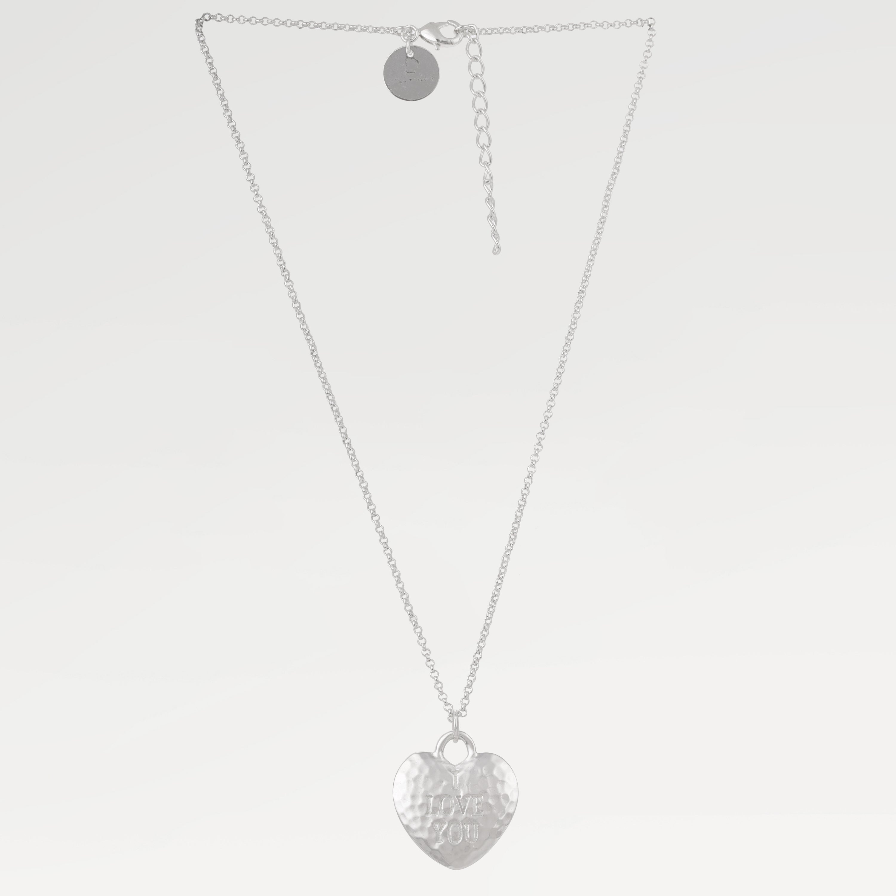 Ruby Silver Plated Love Heart Necklace