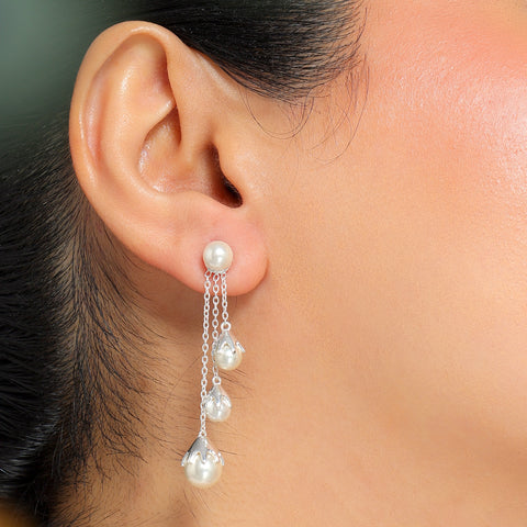 Jova Silver Pearl Earrings