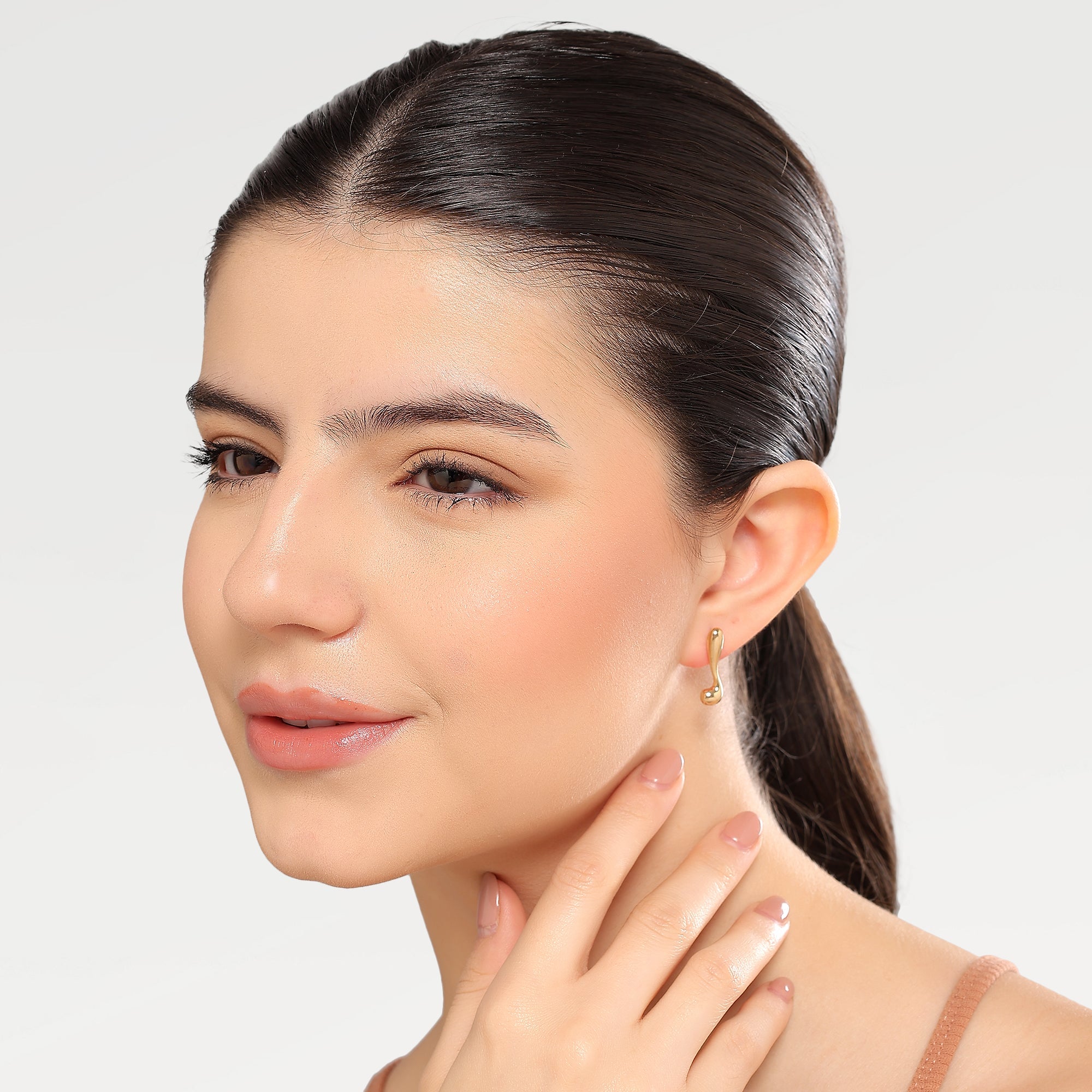 Kate Gold Plated Pearl Stud Earrings