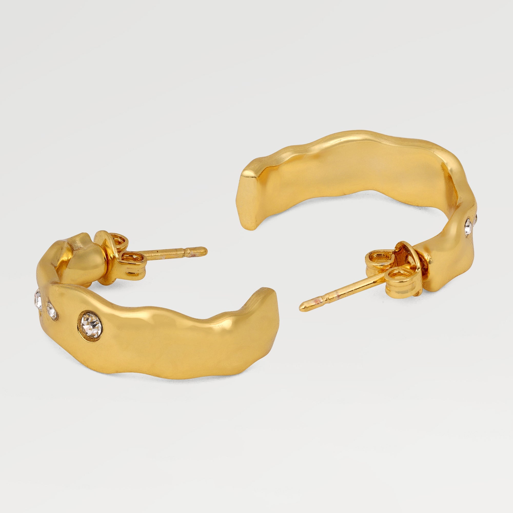 Emma Crystal Chaton Hoop Studs