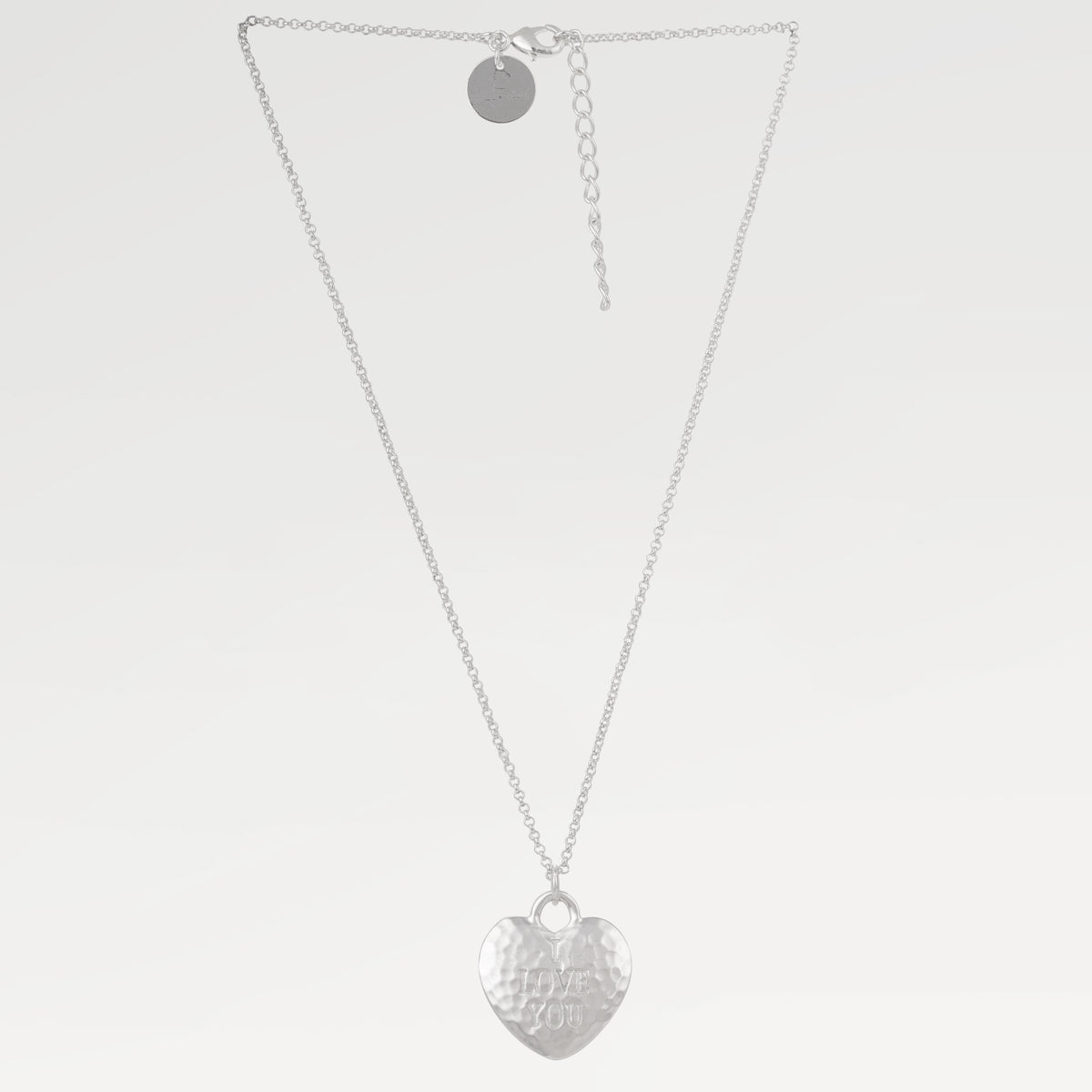 Silver Plated Plain Love Heart Necklace