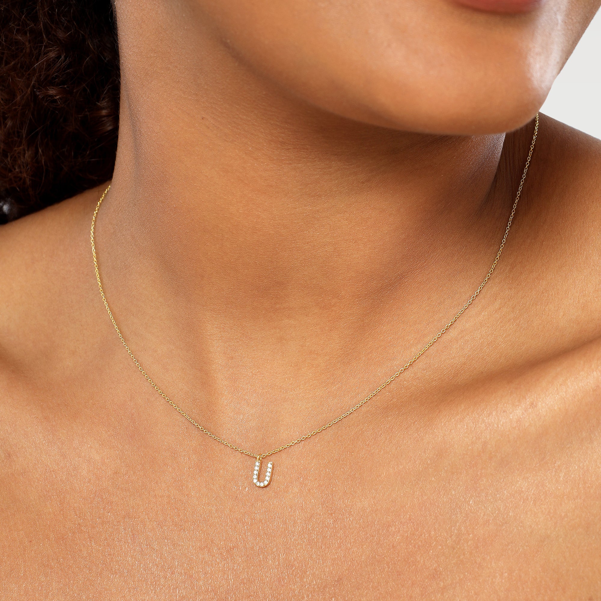 Lily Pave Alphabet Necklace