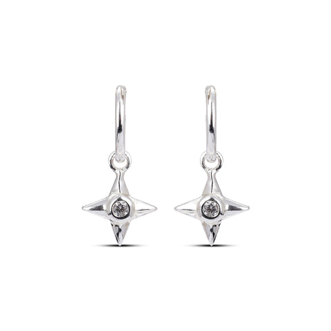 Aya Silver Star Earrings