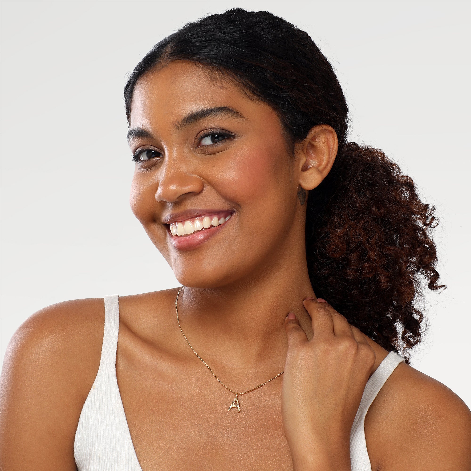 Lucy Embossed Alphabet Necklace