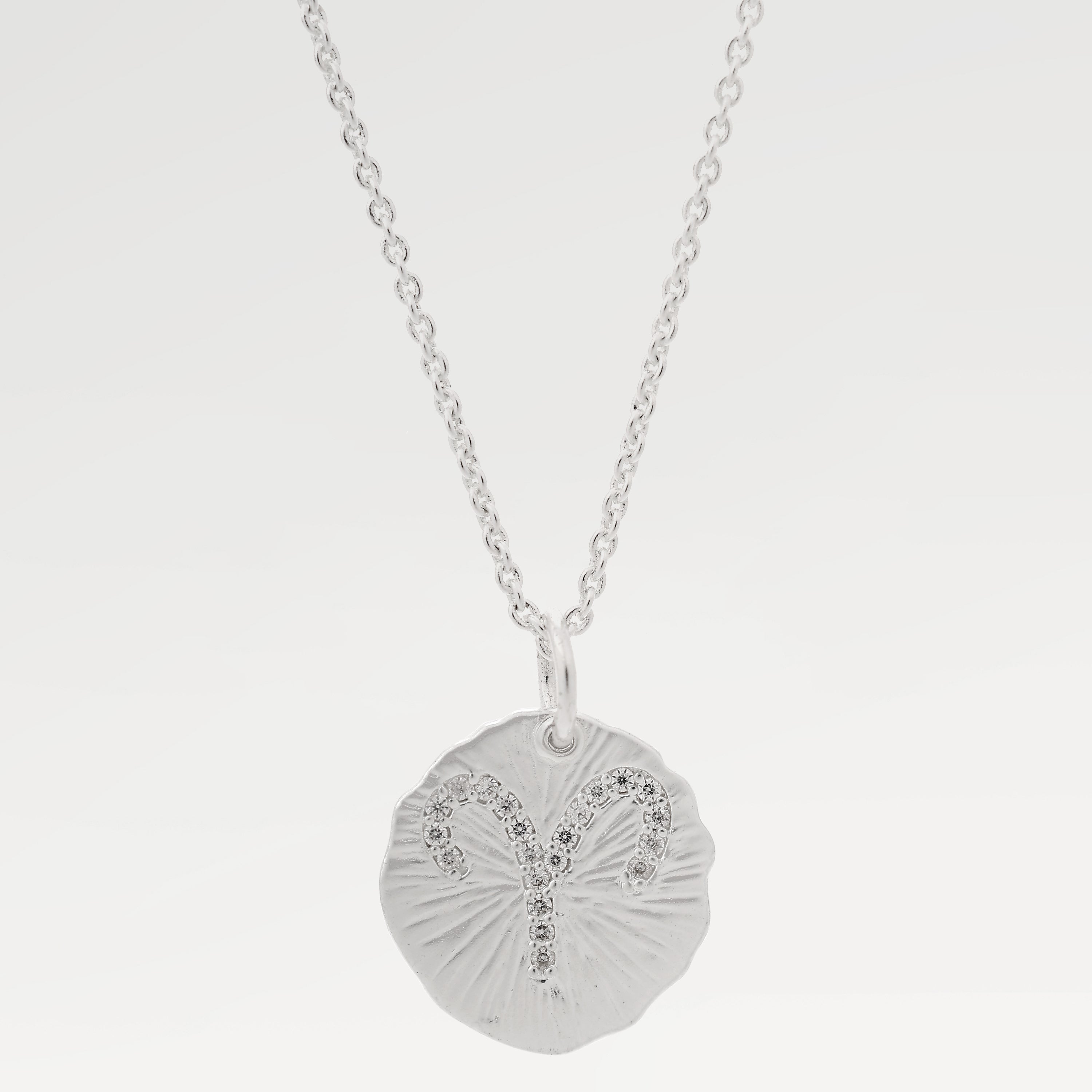 Ella Pave CZ Aries Zodiac Necklace