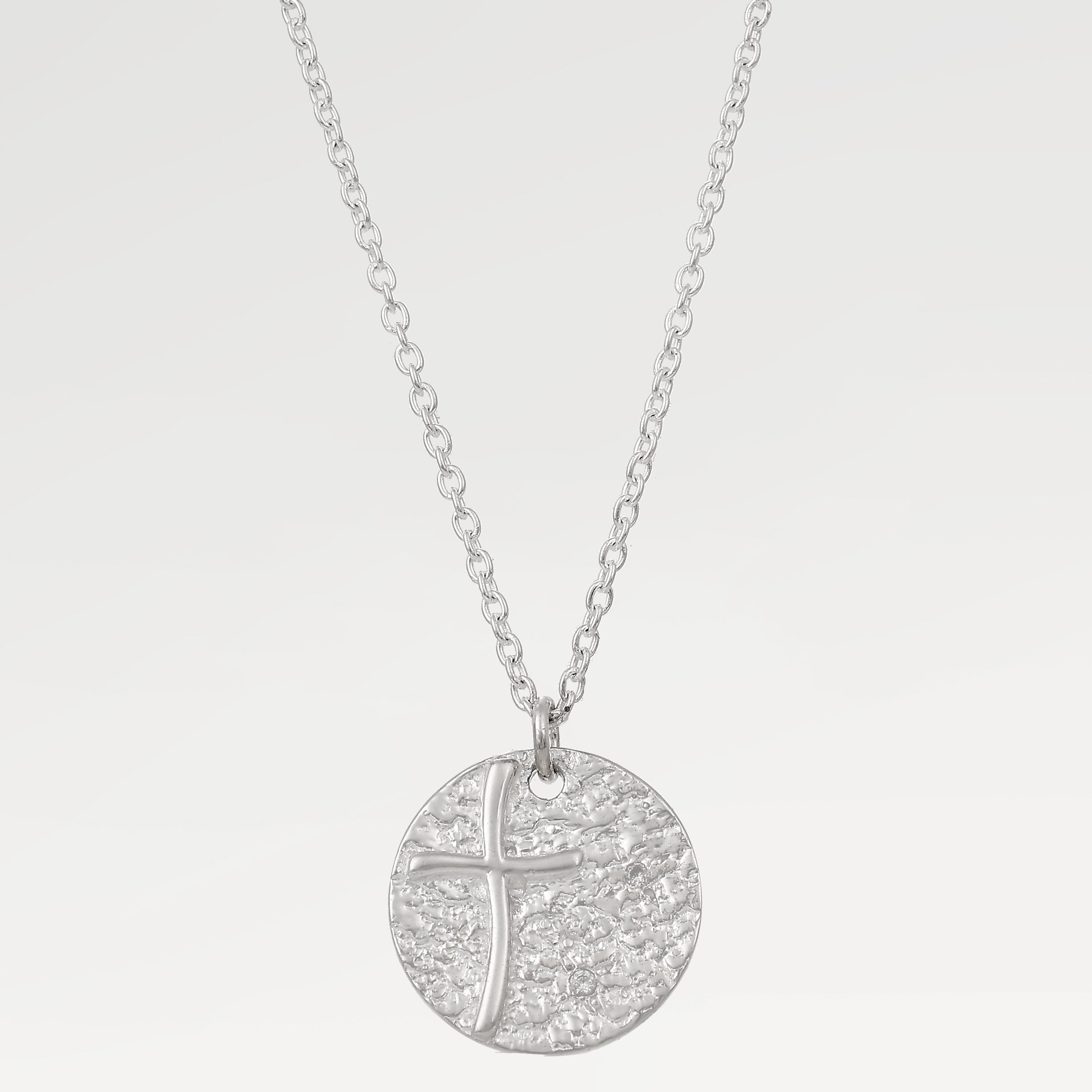 Mia Silver Cross Slider Zirconia Necklace