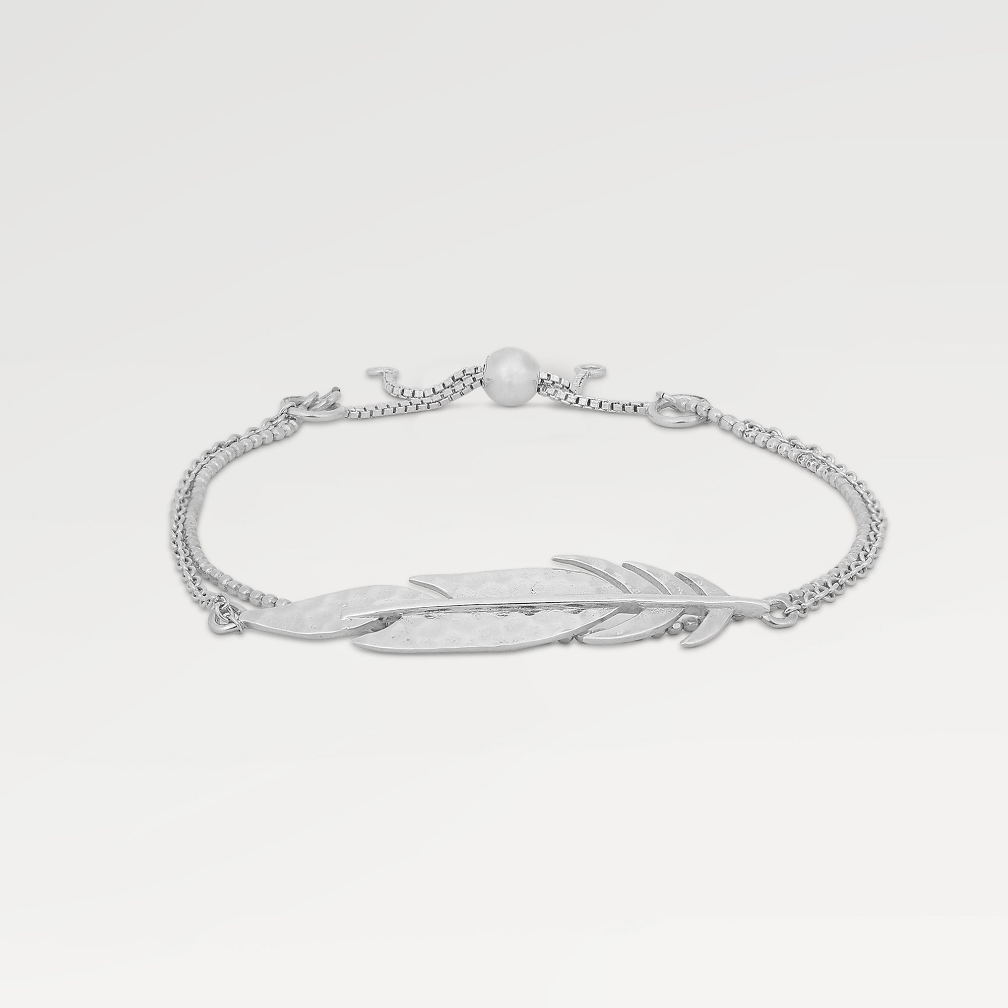Nora Silver Plated Double Leaf Friendship Bracelet