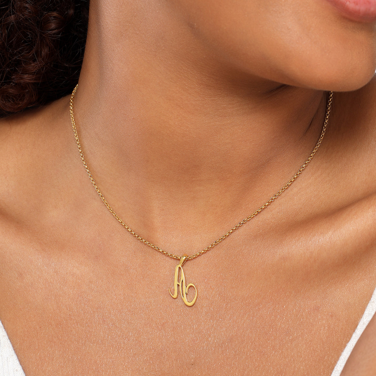 Mia Plain Alphabet Necklace