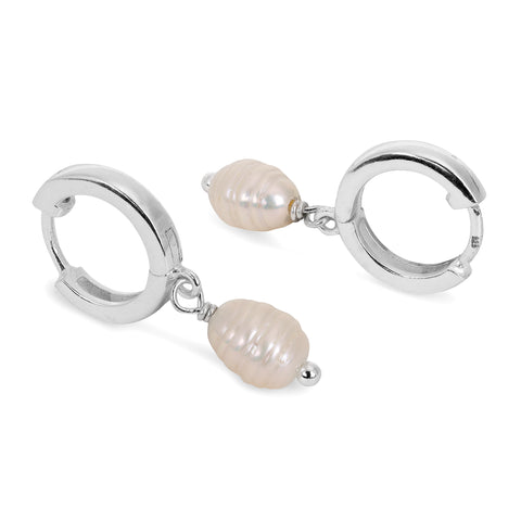 Zeni Silver Pearl Earring