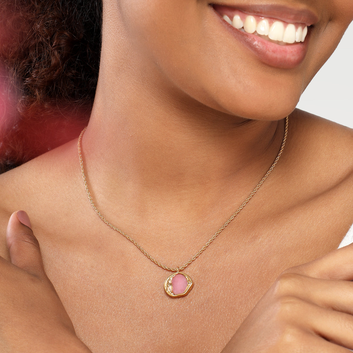 Anna Organic Rose Quartz Necklace