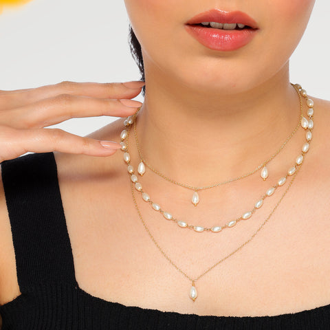 Myra Silver Pearl Necklace