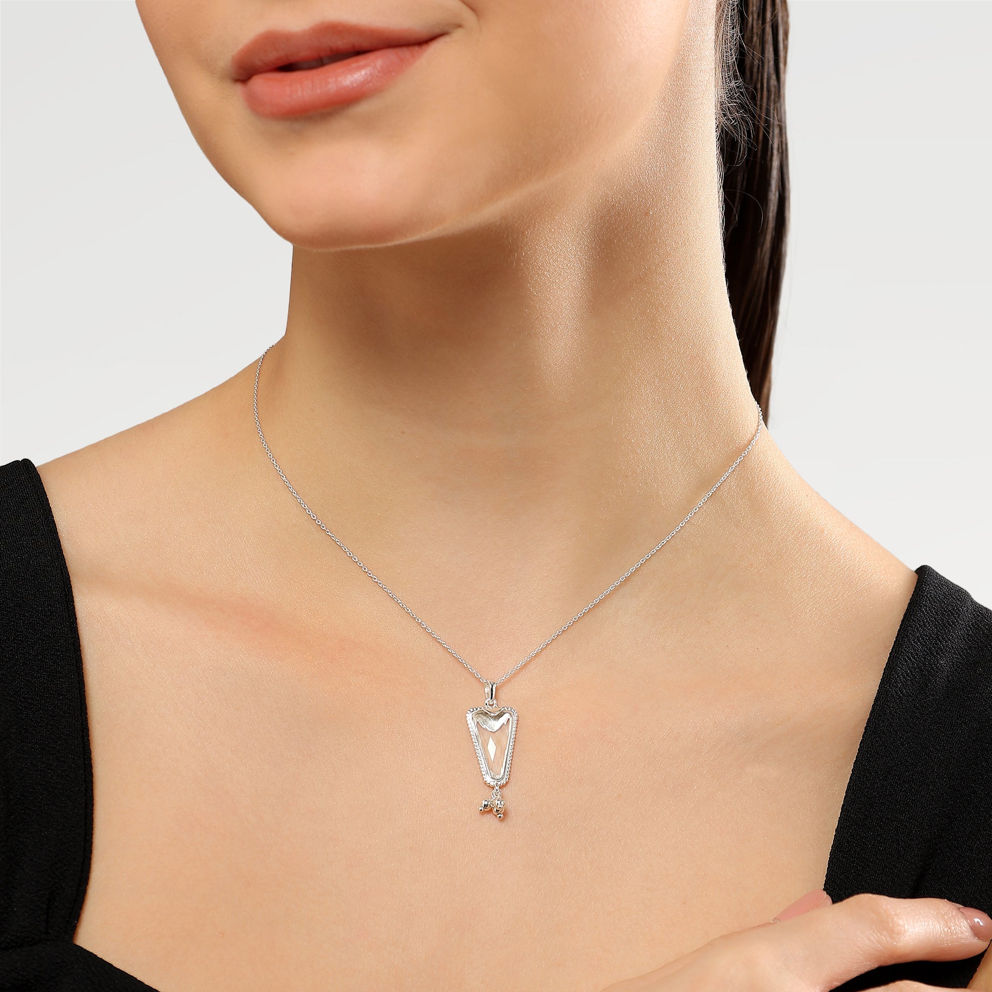 Kate Rock Crystal Triangle Pendant
