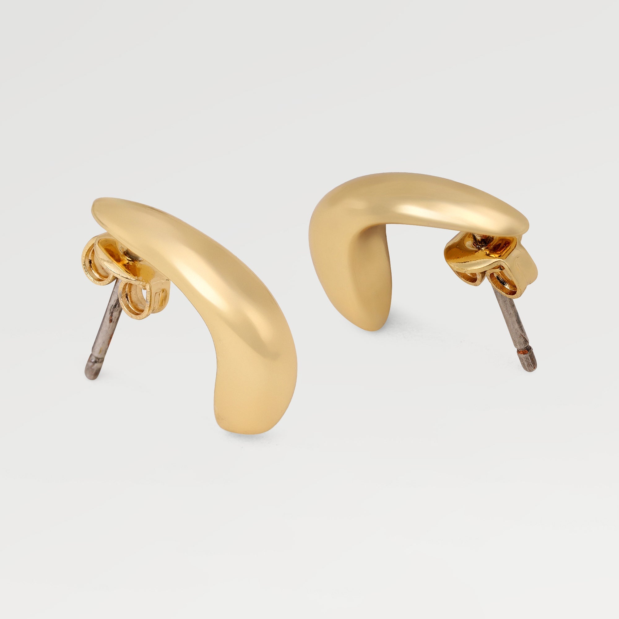 Nora Gold Plated Plain Stud Earrings