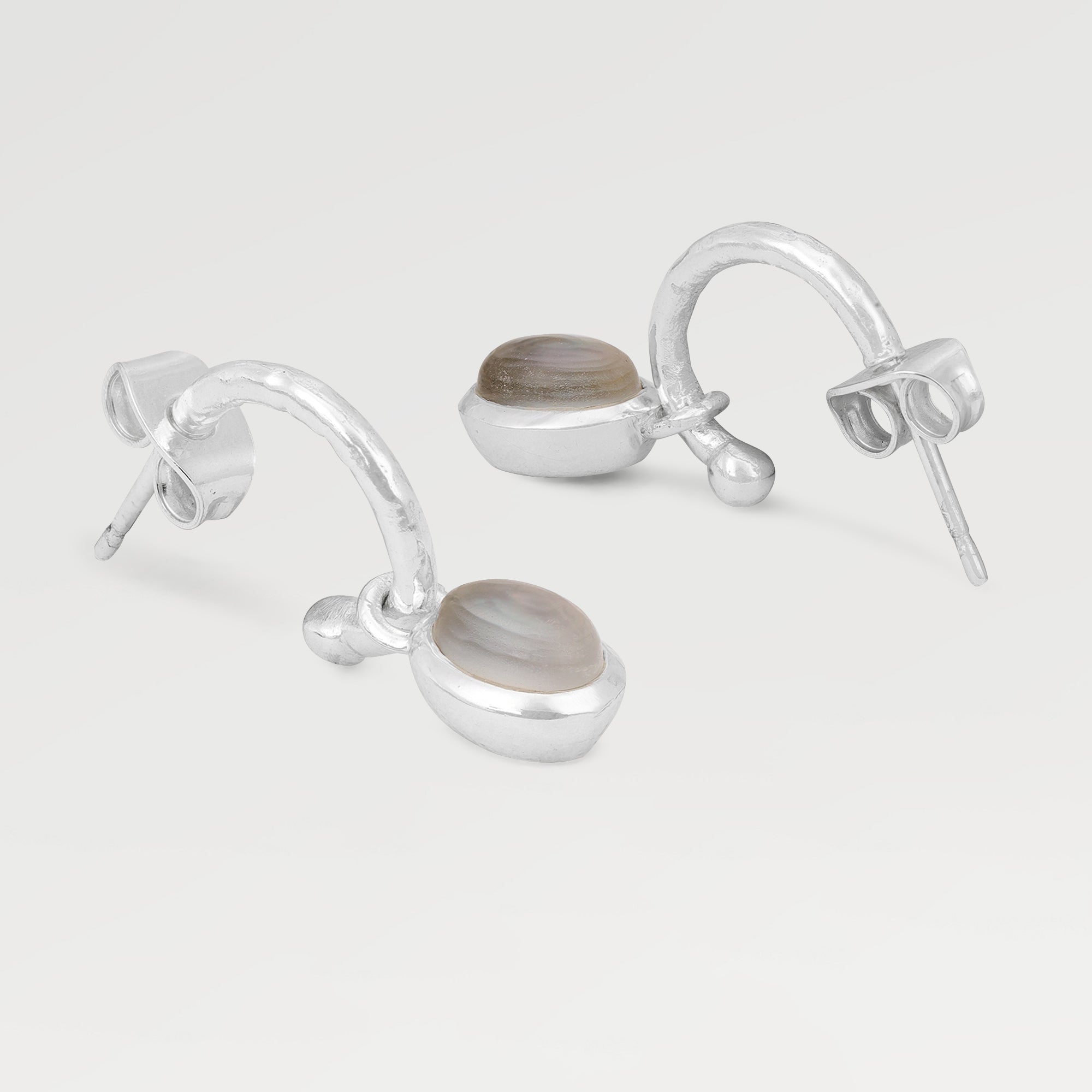 Ava Bezel Hoop Crystal Shell Earrings