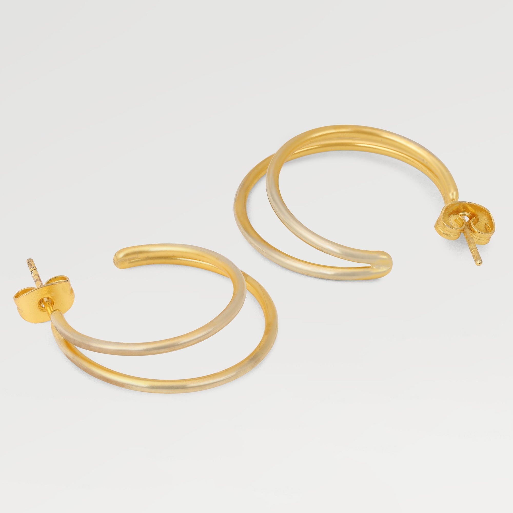 Ruby Wire Stud Hoop Earrings