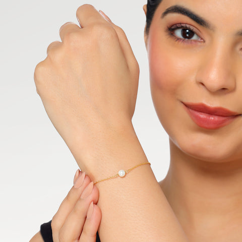 Esha Silver Pearl Bracelets