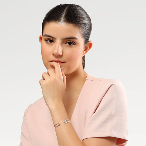 Mira Silver Cuff Bangle