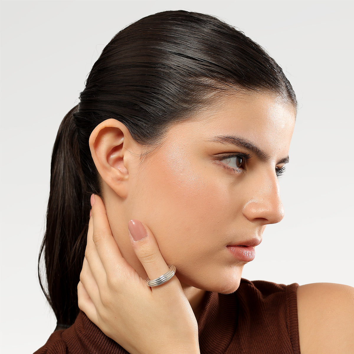 Plain Solid Ring With 3 Micron Silver Plated