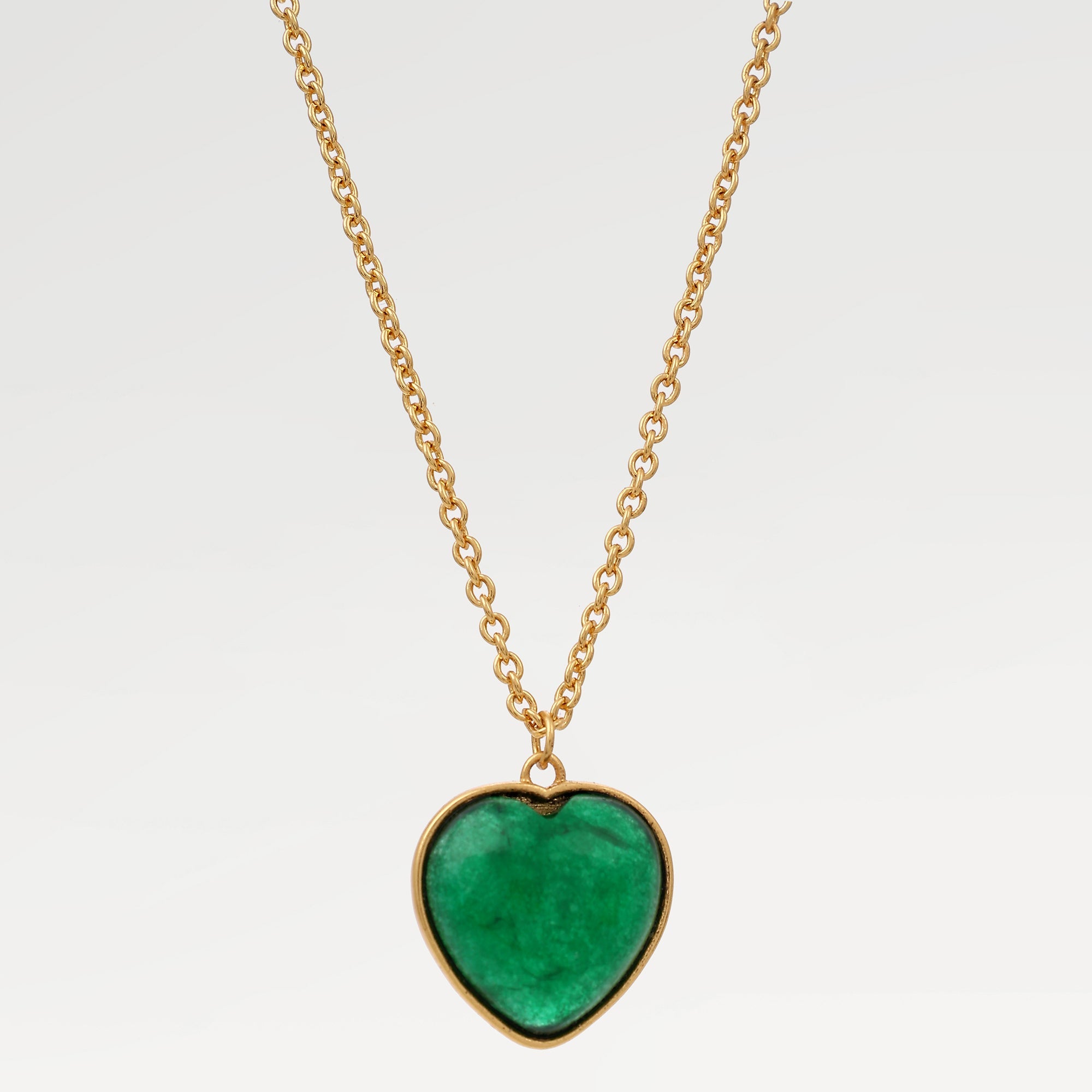 June Green Quartz Heart Necklace