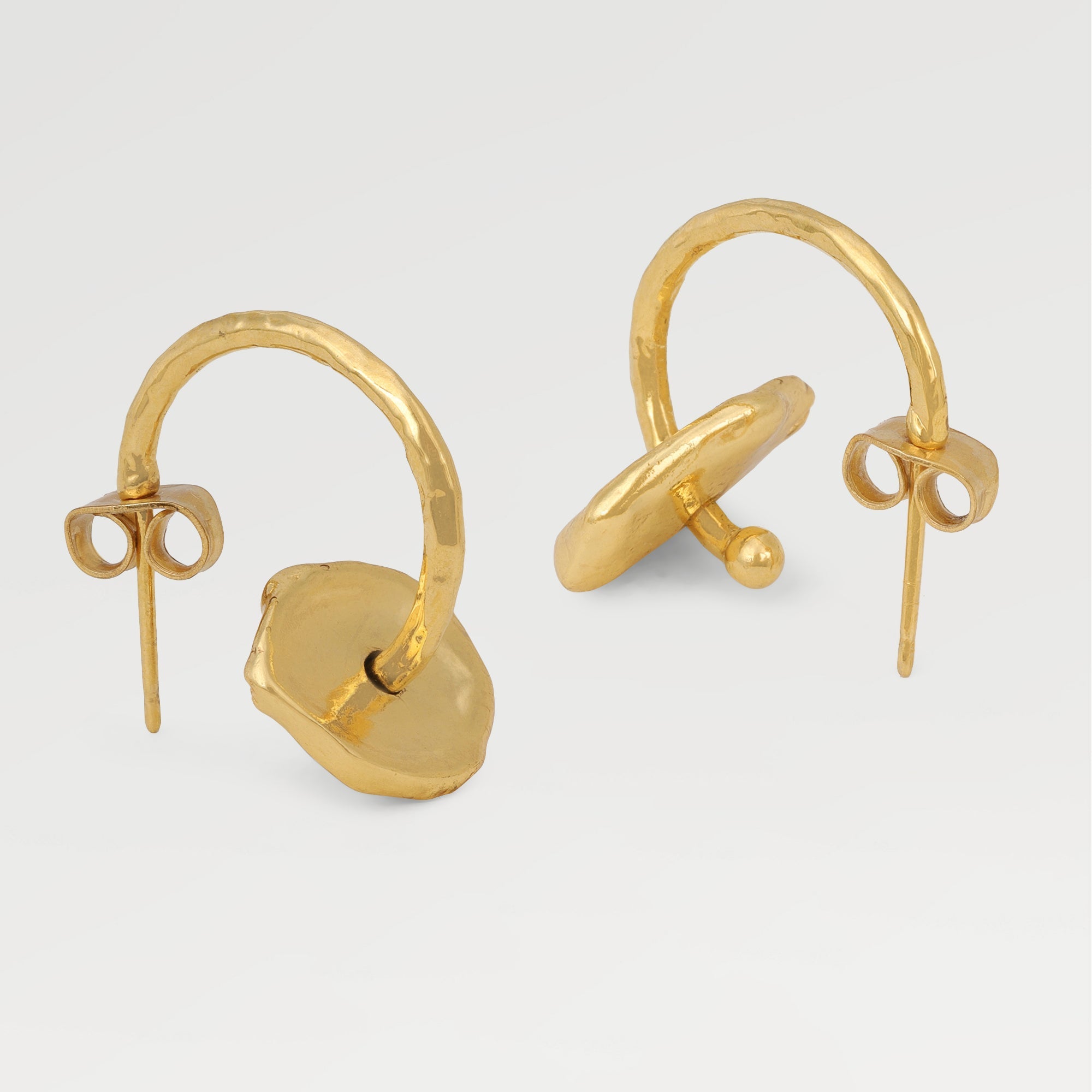 Kate Textured Hoop Disk Earrings