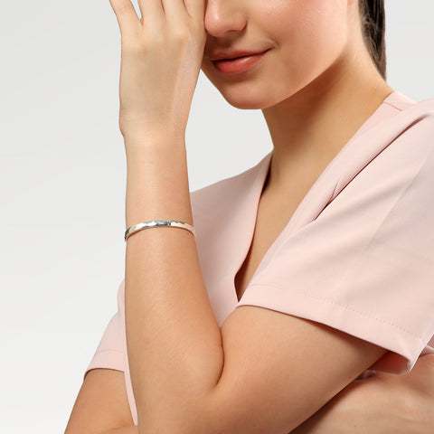 Rina Silver Hammered Bangle