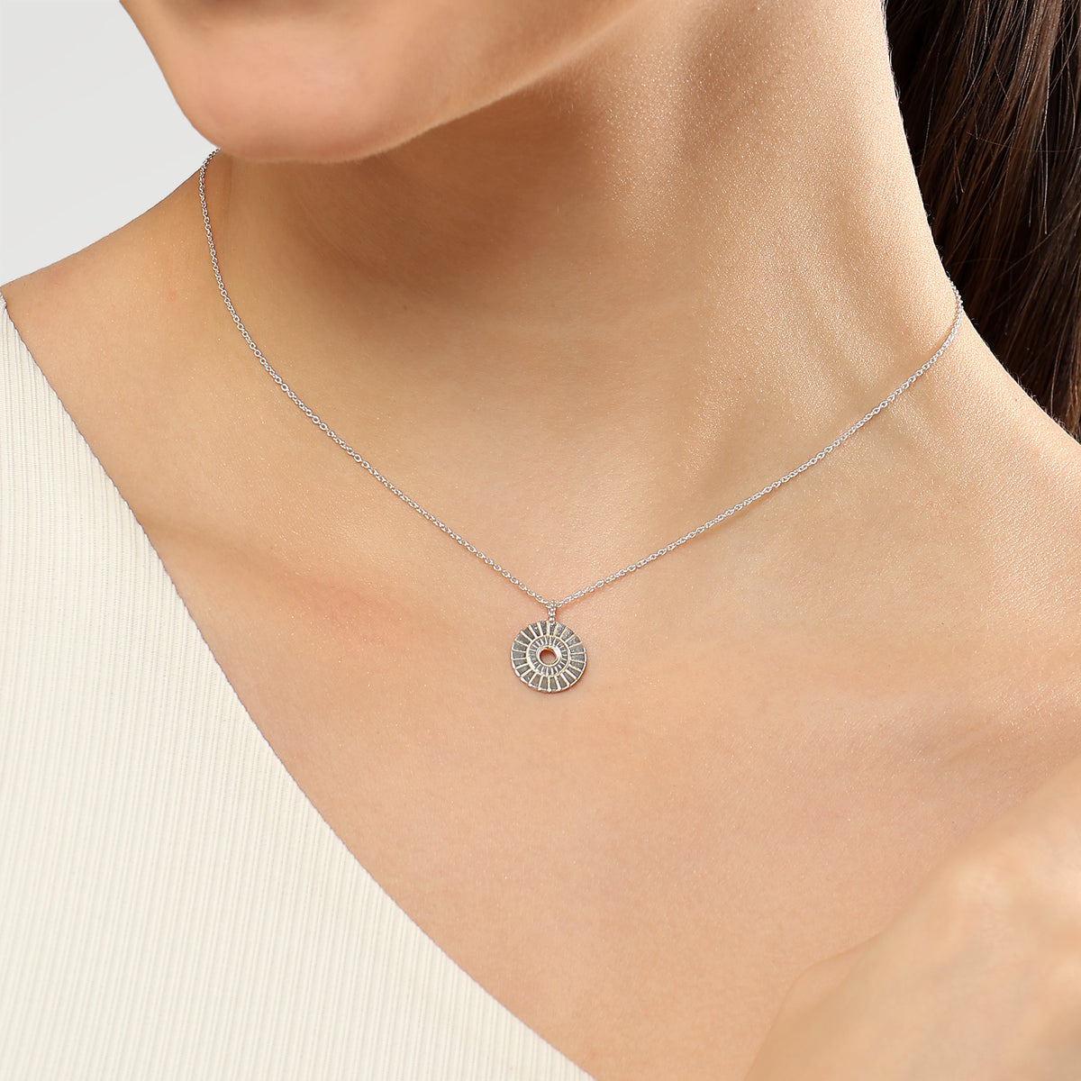 Ruby Embossed Minimal Pendant