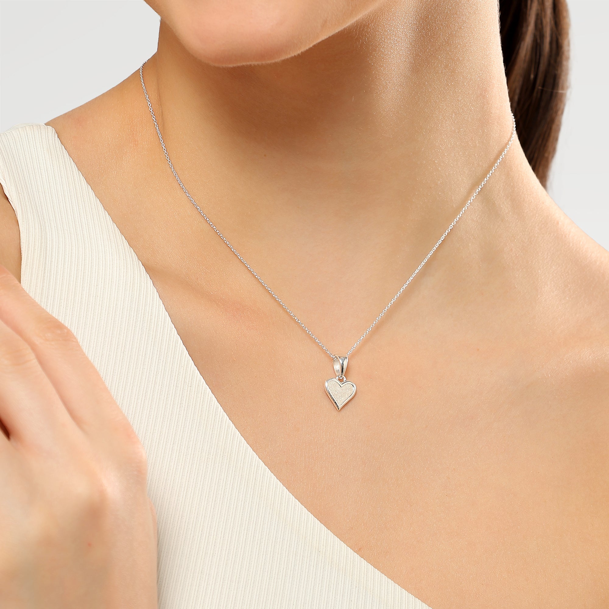 Silver Plated Bazel Set Heart Pendants