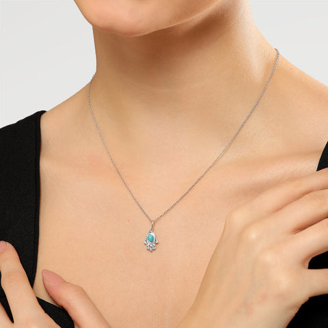 Lily Silver Turquoise Pendant