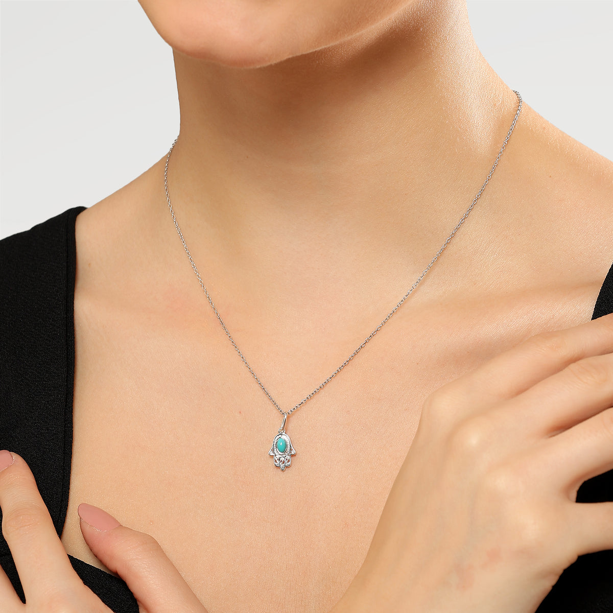 Ava Filigree Turquoise Bezel Pendant