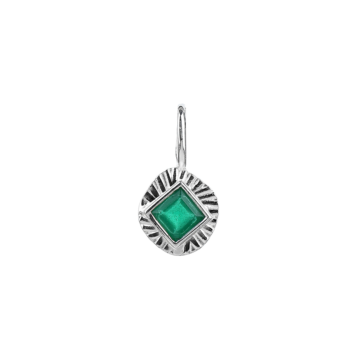 Anna Sterling Silver Emerald Pendant