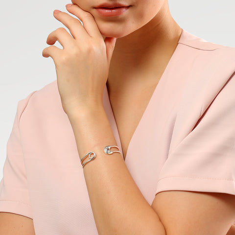 Mira Silver Cuff Bangle