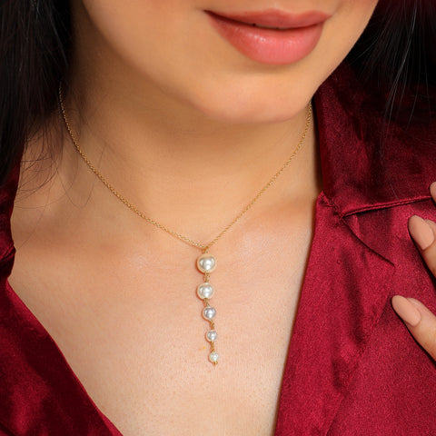 Oyra Silver Pearl Necklace