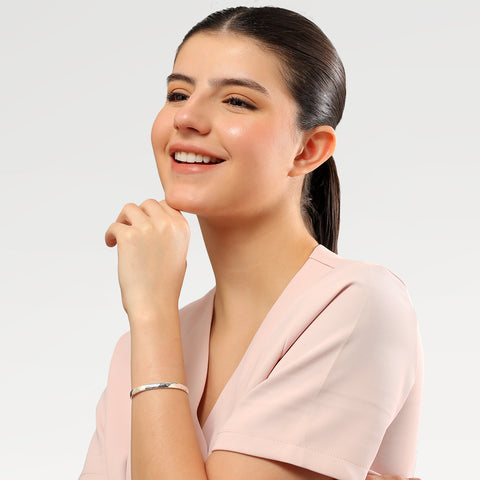 Rina Silver Hammered Bangle