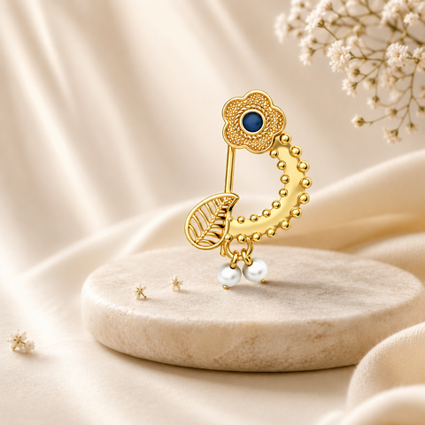 Liza Silver Pearl Nose Pin