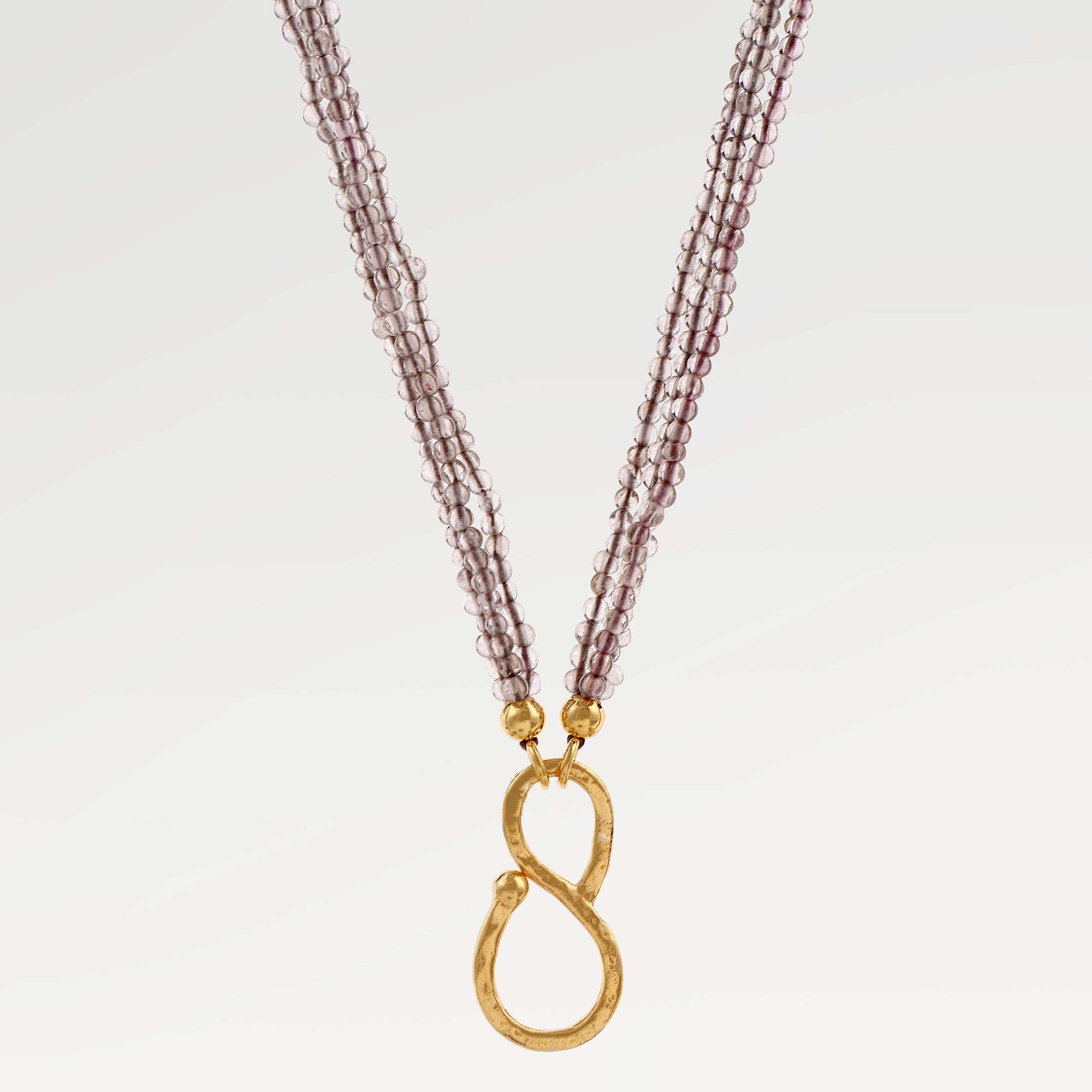 Zoe Yellow Gold Plated Silver Smoky Quartz Necklace