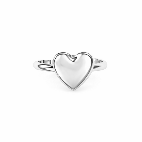 Asha Silver Heart Adjustable Ring