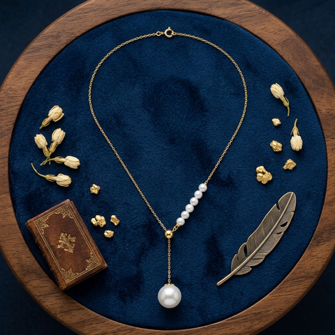 Lue Silver Pearl Necklace