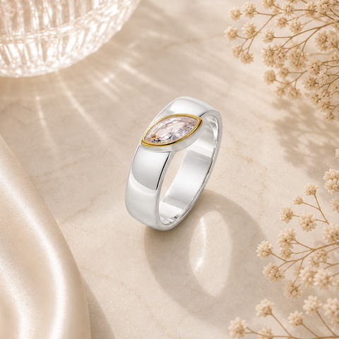 Eden Two Tone Diamond Adjustable Ring