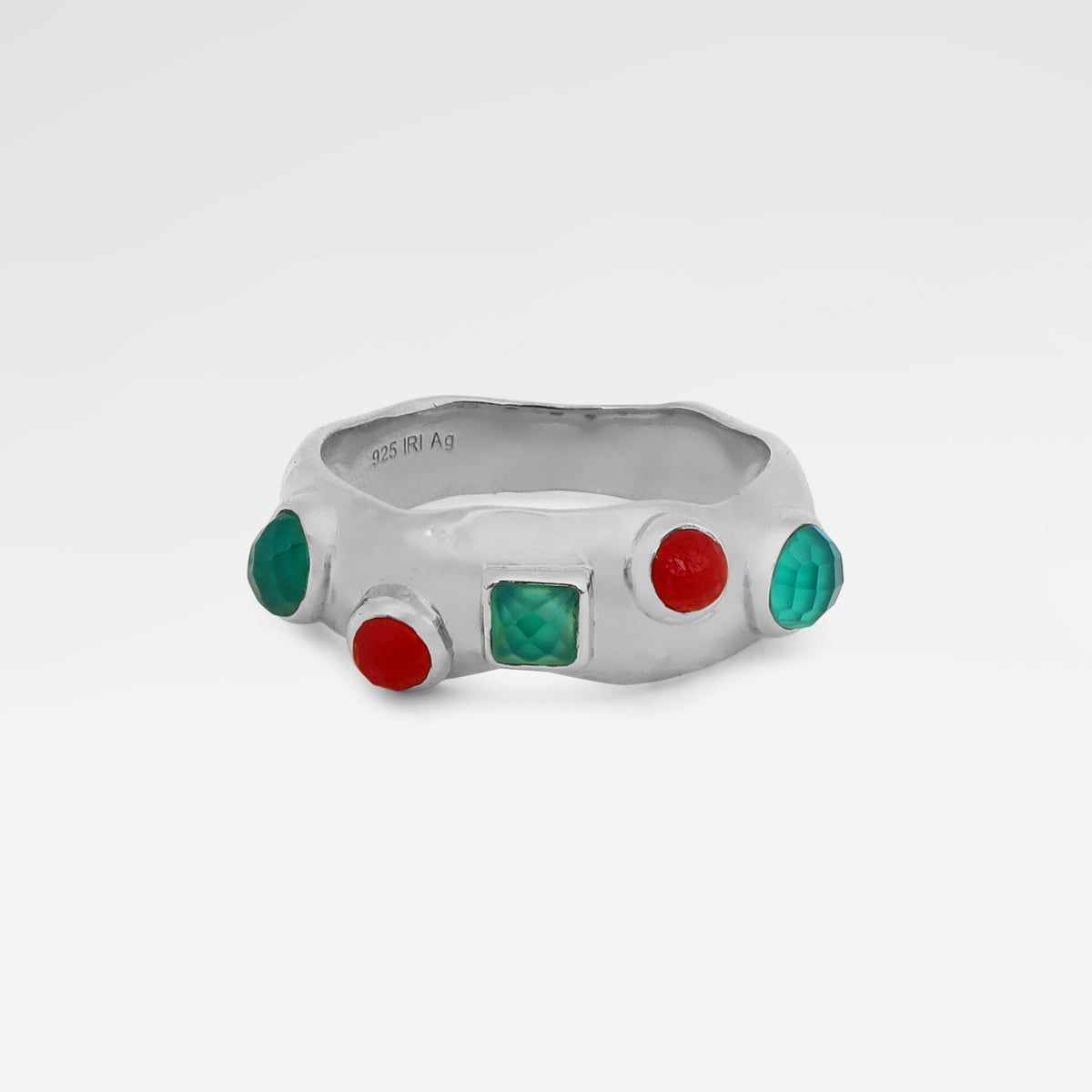 Bague élégante classique en argent sterling 925 avec zircon cubique tanzanite et pierres multiples