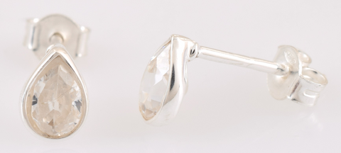 Aen Sterling Silver White Cubic Zirconia Earrings