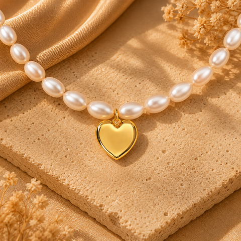 Lyra Silver Heart Necklace
