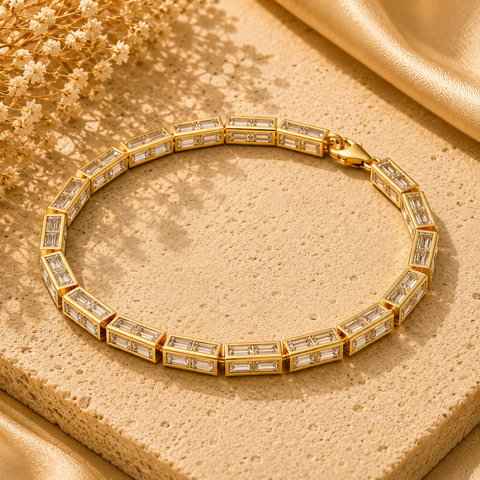 Cyan Silver Zirconia Bracelet