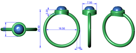 Lily Sterling Silver Cab Green Aventurine Ring