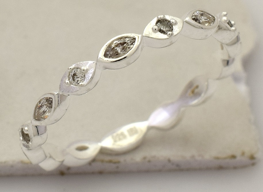 Lily Sterling Silver White Cubic Zirconia  Ring