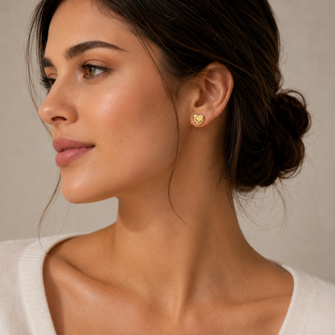 Uma Silver Heart Earrings