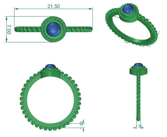 Lily Sterling Silver Blue Chalcedony Ring