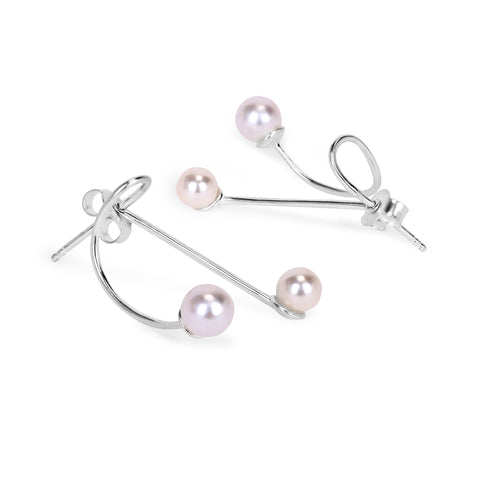 Sia Sterling Silver Synthetic Pearl Earrings