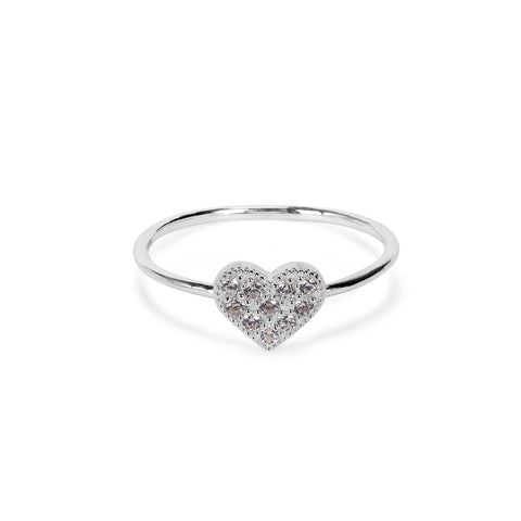 Nora Sterling Silver Round White Cubic Zirconia Ring