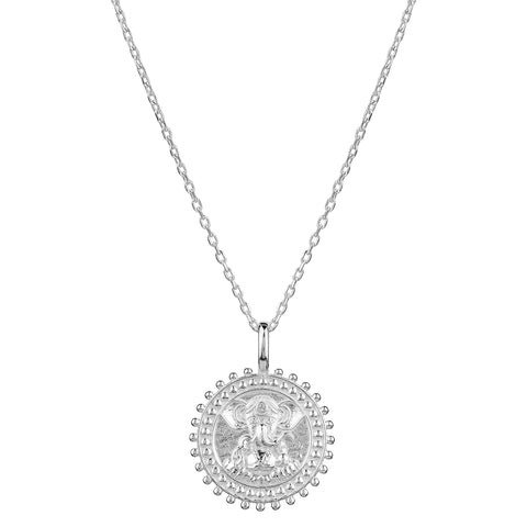 Anna Sterling Silver Ganesh White Cubic Zirconia Pendant